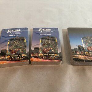 NEW SEALED LOT of 3 Riviera Hotel & Casino Deck Playing Cards #F38